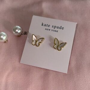 Kate Spade Gold and Mother of Pearl Butterfly earrings